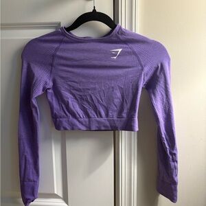 Gymshark Women's Purple Long Sleeve Crop Top